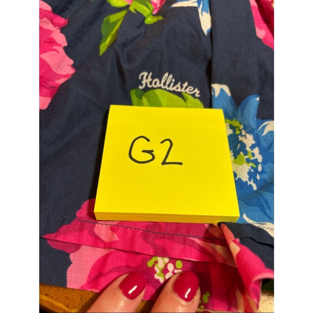 Hollister Navy Skater Skirt with Pink & Blue Floral Print - Picture 7 of 7